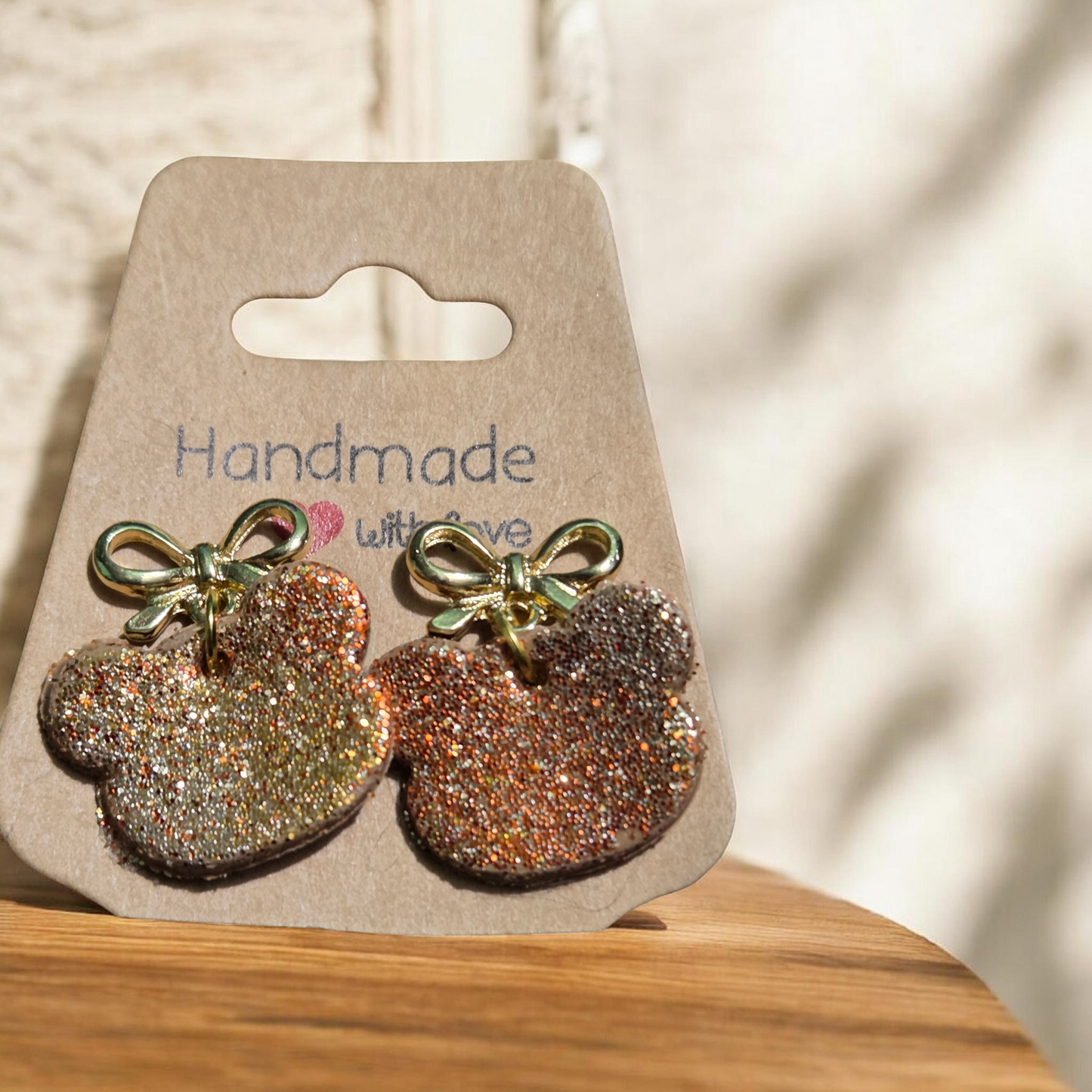 GOLDEN HOUR BEAR BOW STUDS