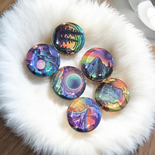 Celestial Peaks: The Dreamscape Magnet Collection - 6 piece setn