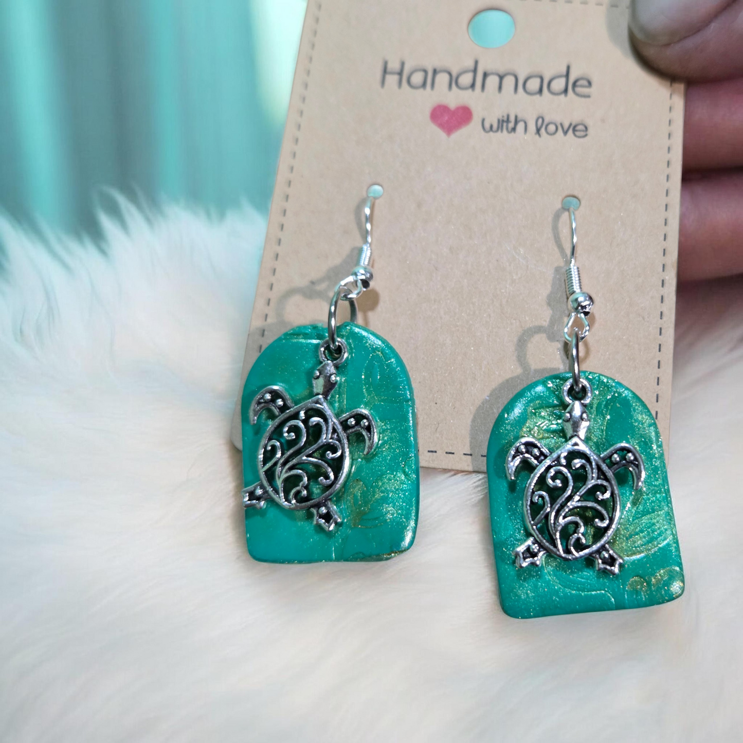 TEAL TIDE TURTLE DANGLES
