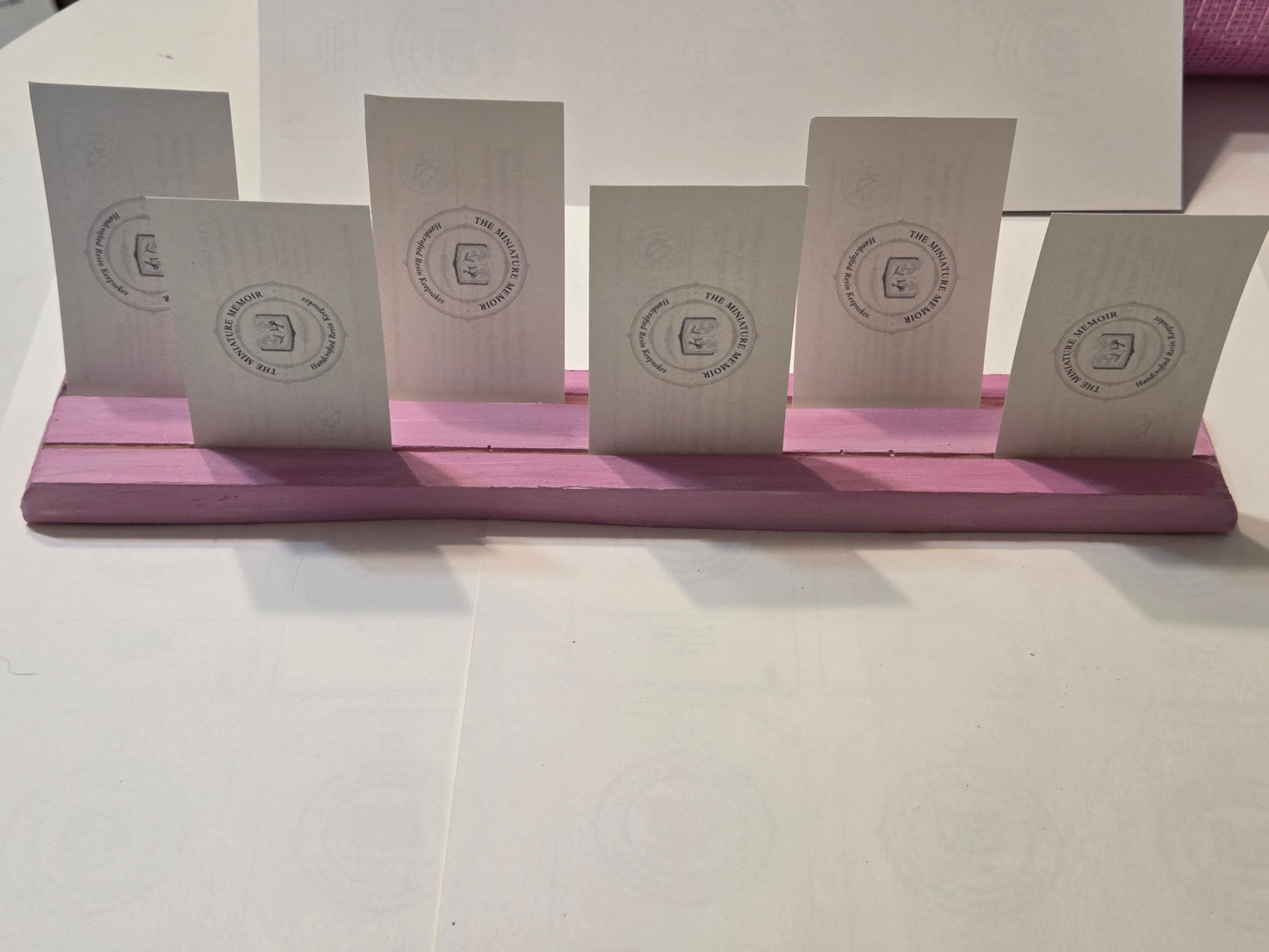 Ceramic resin display stand.