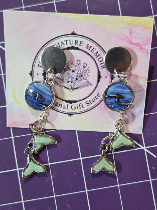 Heart of the sea dangle earrings
