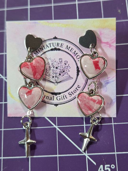 Love Heart statment dangle earrings