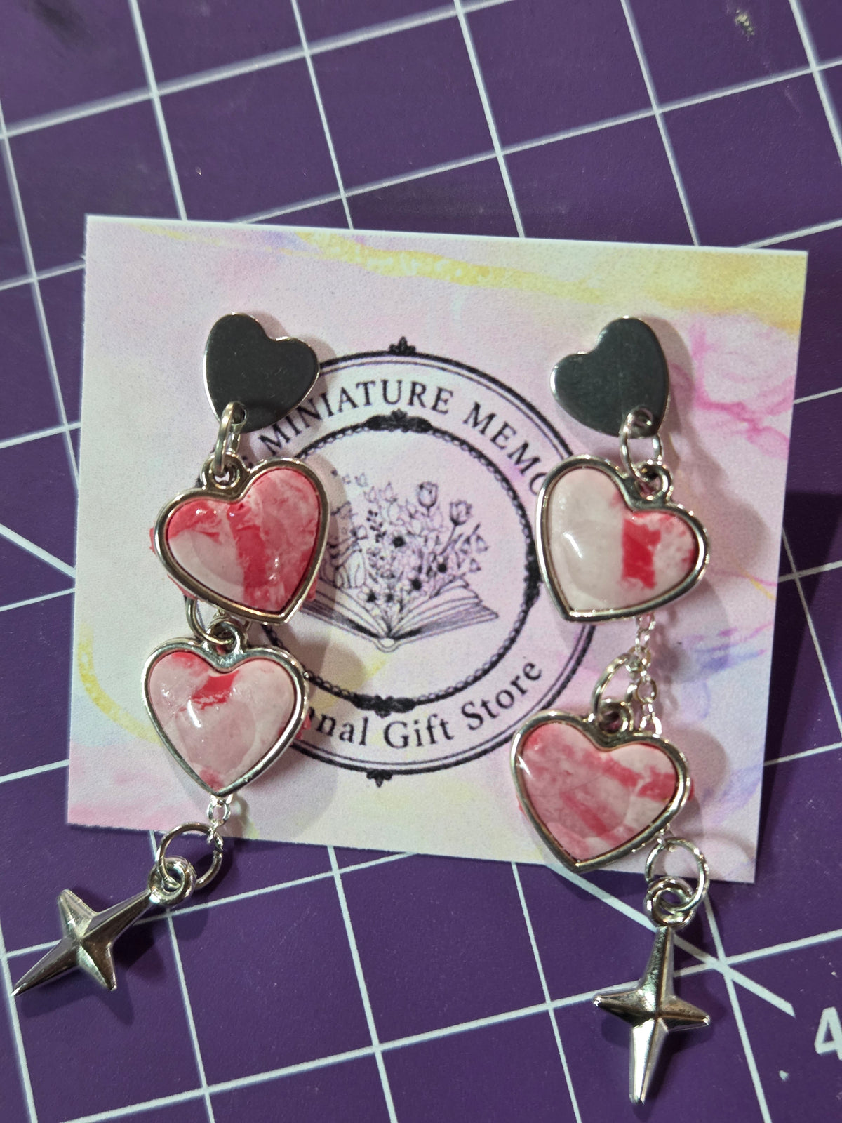 Love Heart statment dangle earrings