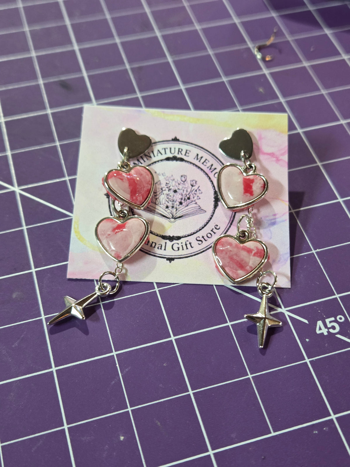 Love Heart statment dangle earrings