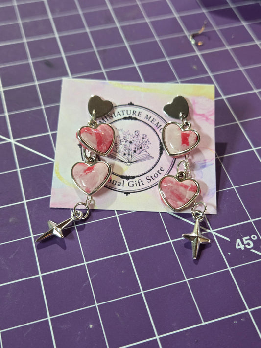 Love Heart statment dangle earrings
